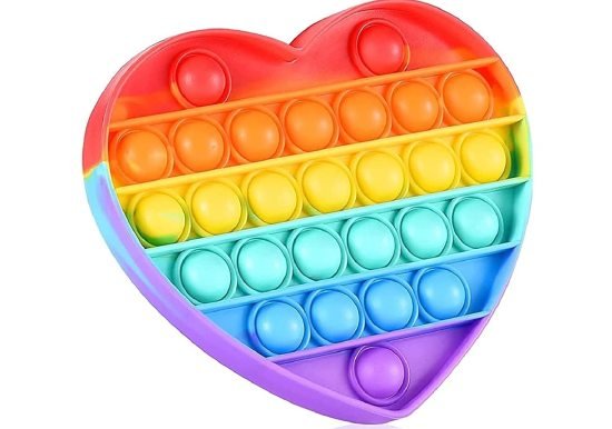 Heart Fidget Pop it Rainbow Toy Toys