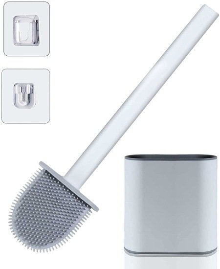 Silicon Toilet Brush With Sticker Hook Cleaning Accessories