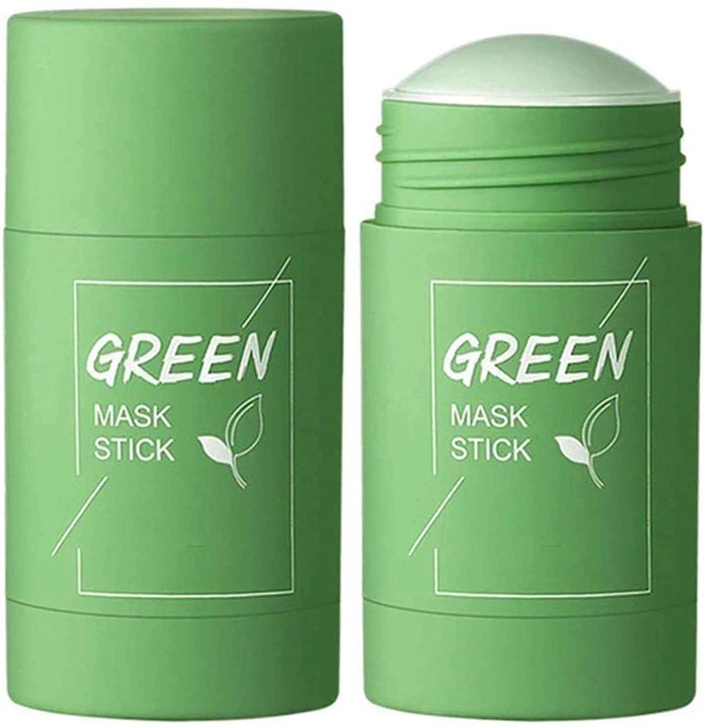 Green Tea & Eggplant Clay Face Mask Stick for Facial Oil Acne Blackhead  Control