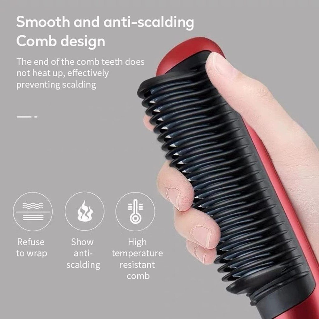 Hair Straightener Comb Brush For Men Women Girls Straightening and Smoothing Comb Electric 5 Temperature Control Brush Straightener multi color