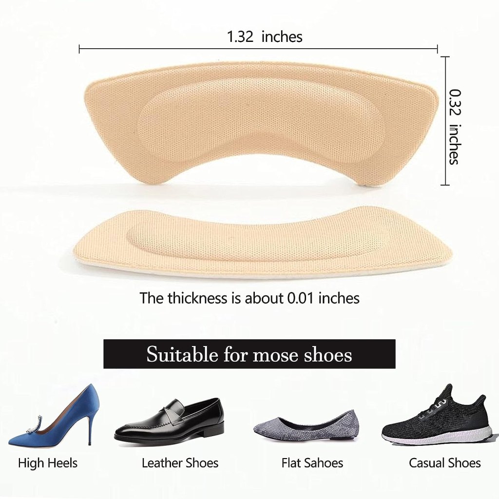 Combo Self Adhesive Heel Grips Liner Cushion Inserts for Loose Shoes Heel Pads Snugs for Shoe Height Increase Insoles Shoe for Men Fit and Comfort Shoe Bite Protector for Women Prevent Heel Slip