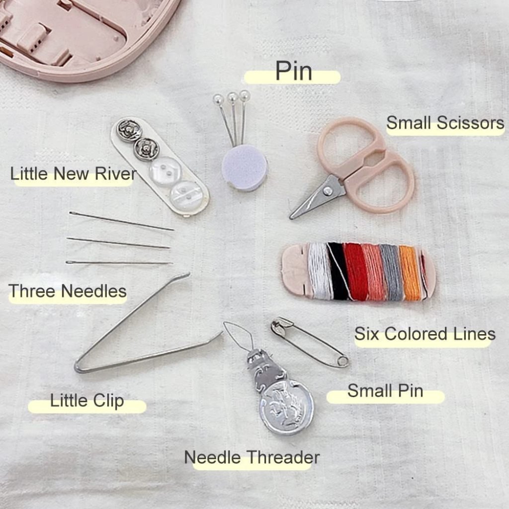 Travel Sewing Kit Thread Needles Mini Scissors Tweezers with Mini Port –  K-Big Store