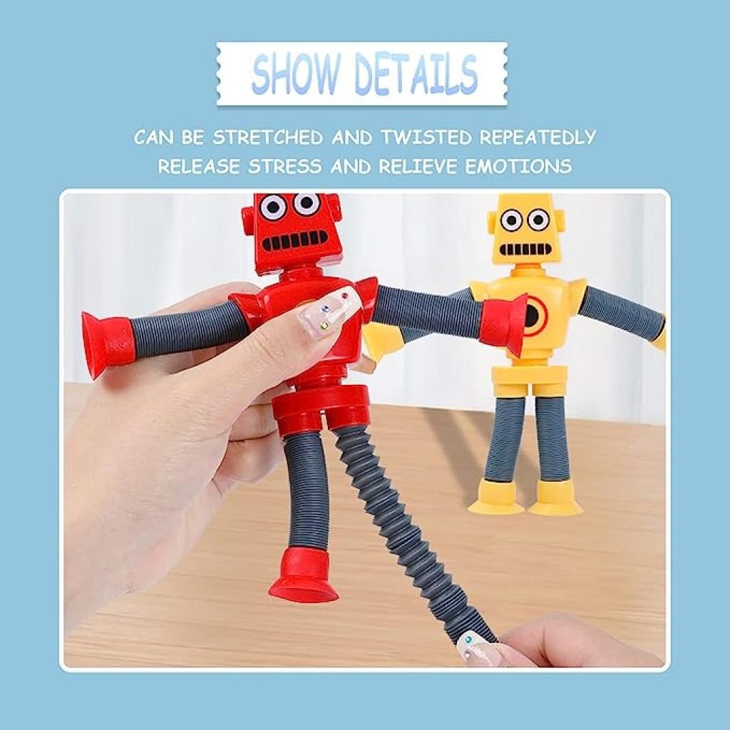 Pop Tube Sensory Toys - 4 Pack Alien Suction Cup Fidget Toys For Kids