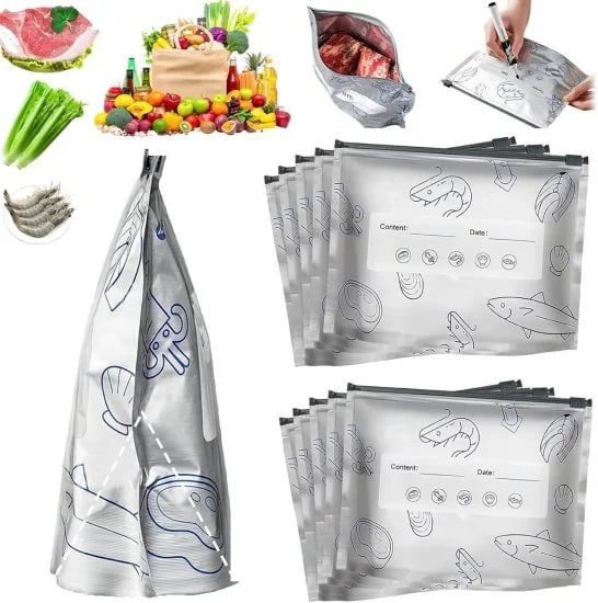 10 pcs Reusable Aluminum Foil Bag Food Storage 