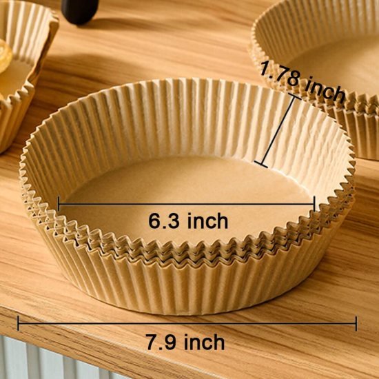 100 PCS Round Air Fryer Paper Sheets Disposable Kitchenware