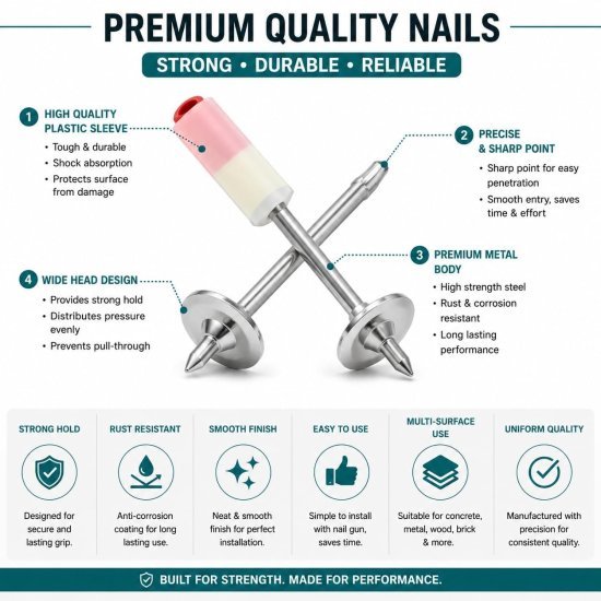 100 Pcs Nail Gun Only Nail Home Improvement