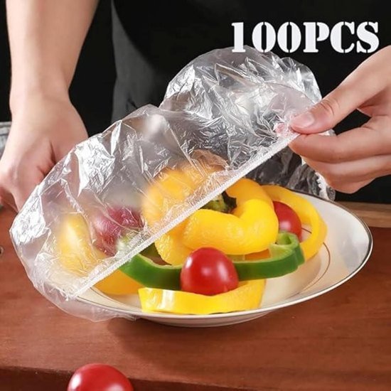 100 pcs Plastic Bags Food Cover Kitchenware
