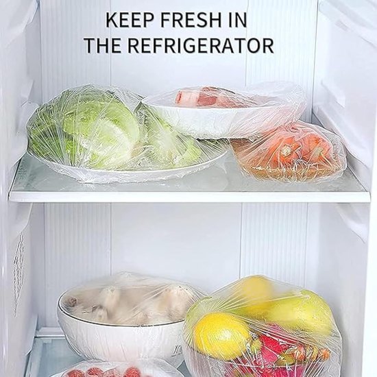 100 pcs Plastic Bags Food Cover Kitchenware