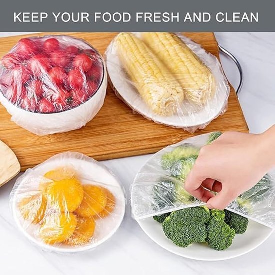 100 pcs Plastic Bags Food Cover Kitchenware