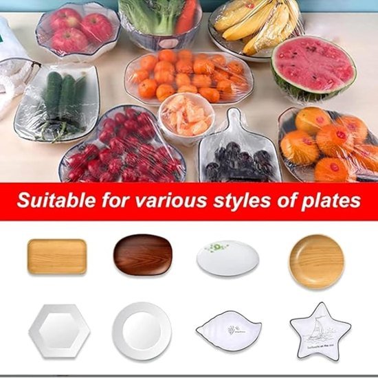 100 pcs Plastic Bags Food Cover Kitchenware