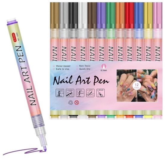 12 Color Nail Art Maker Pen 