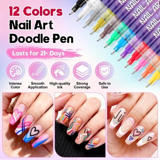 12 Color Nail Art Maker Pen Beauty Products