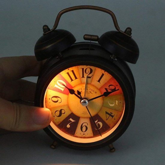 13 CM Twin Bell Black Alarm Clock Home Improvement