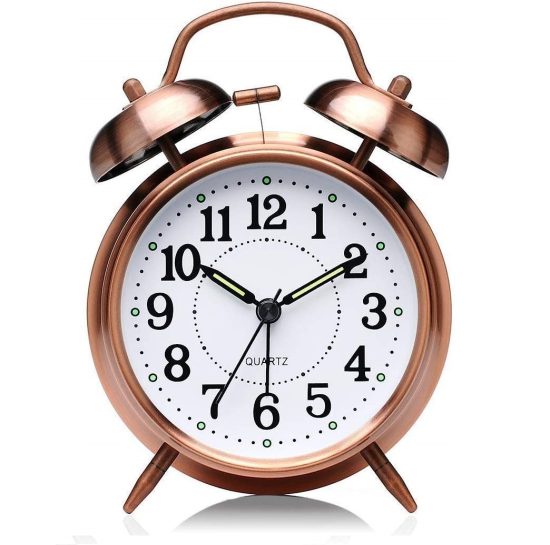 13 CM Twin Bell Copper Alarm Clock 