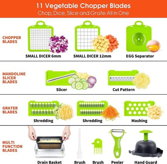 14 In 1 Chopper Nicer Veggie Slicer Dicer Kitchenware