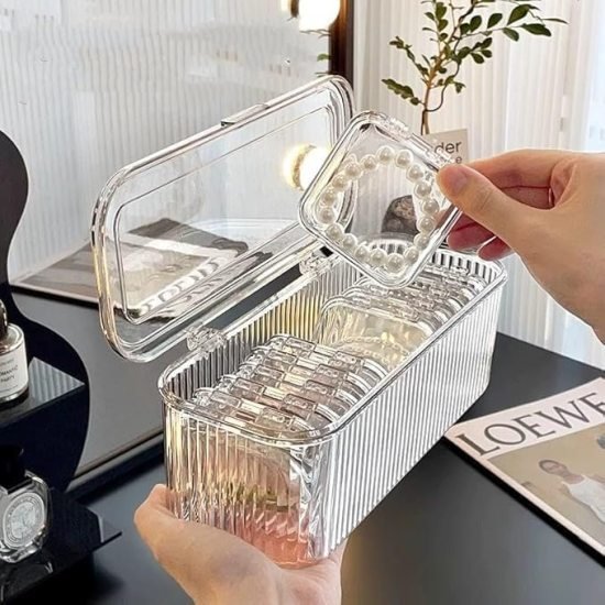 14 Pcs Acrylic Jevellery Organizer Box cosmetic Bags