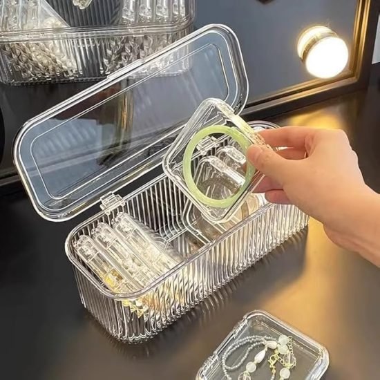 14 Pcs Acrylic Jevellery Organizer Box cosmetic Bags