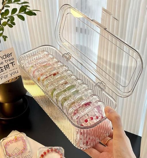 14 Pcs Acrylic Jevellery Organizer Box cosmetic Bags