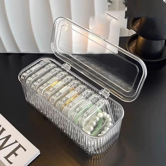 14 Pcs Acrylic Jevellery Organizer Box cosmetic Bags