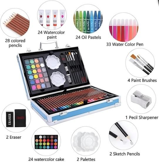 145 Colour Plastic Deluxe Art Set Box Office & Stationery