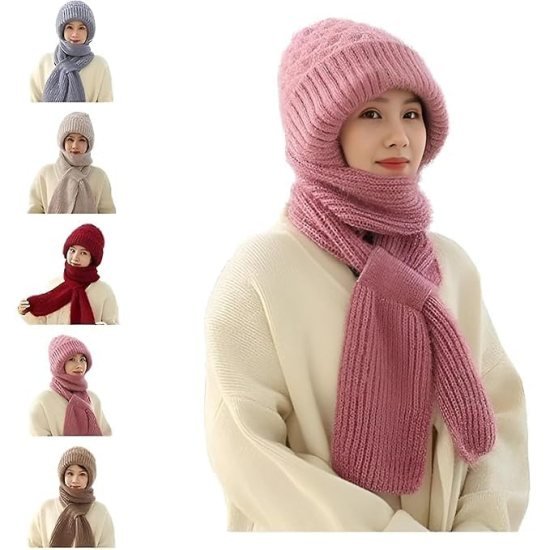 2 In 1 Winter Hat Scarf 