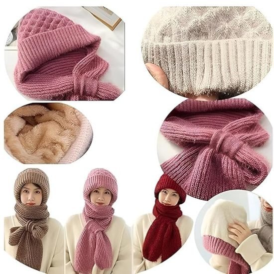 2 In 1 Winter Hat Scarf Personal Care