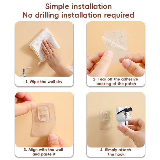 2 Pcs Cat Wall Hook Home Improvement