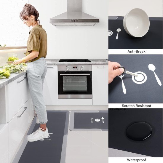 2 Pcs Kitchen Floor Mat 40x60CM  40x120CM Kitchenware