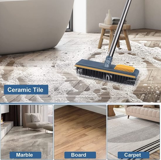2 in 1 Floor Scrub Brush with Comb Cleaning Accessories