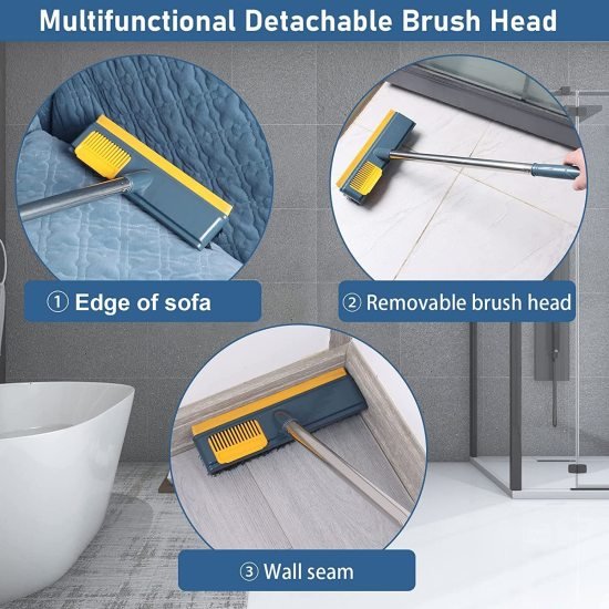 2 in 1 Floor Scrub Brush with Comb Cleaning Accessories