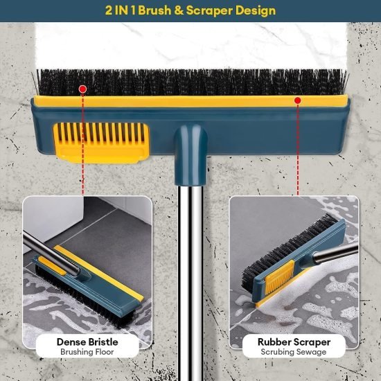 2 in 1 Floor Scrub Brush with Comb Cleaning Accessories