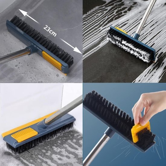 2 in 1 Floor Scrub Brush with Comb Cleaning Accessories