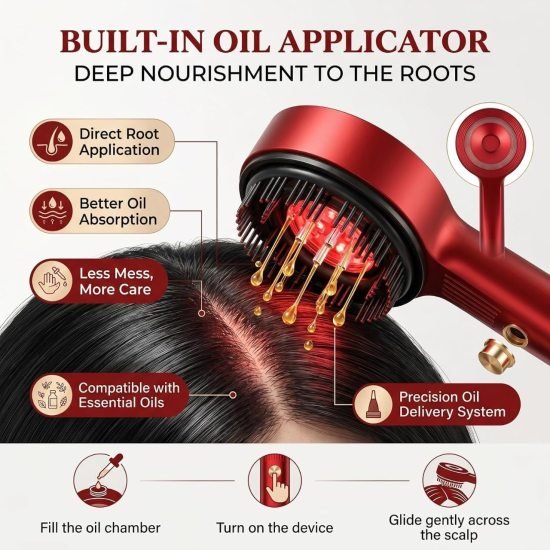 Head Scalp Electric Massager Oil Applicator Comb Personal Care
