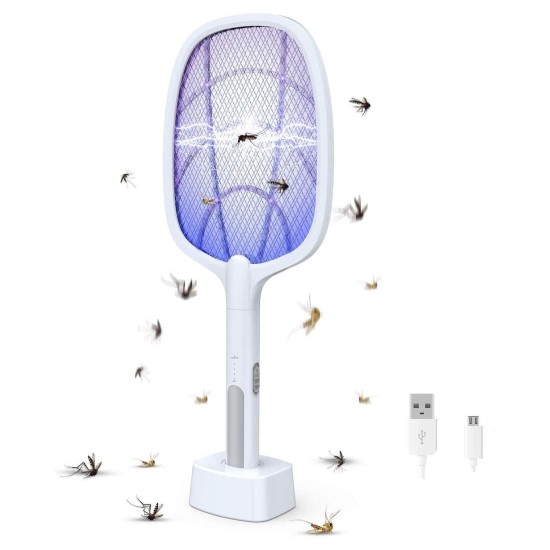 2 in 1 Mosquito Bat Killer Racket Mosquito Racket Swatter UV Light  