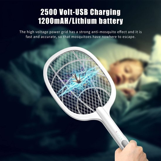2 in 1 Mosquito Bat Killer Racket Mosquito Racket Swatter UV Light  Outdoor
