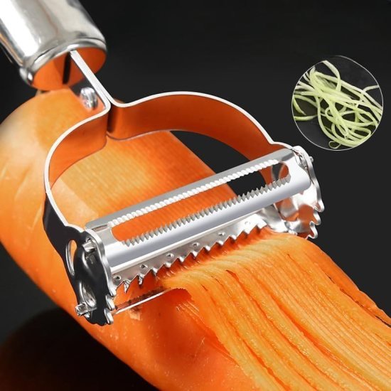 2 in 1 Stainless Steel Julienne Vegetable Peeler Kitchenware