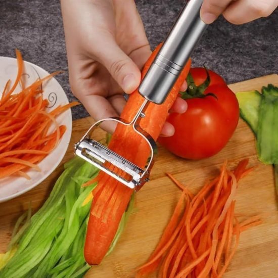 2 in 1 Stainless Steel Julienne Vegetable Peeler Kitchenware
