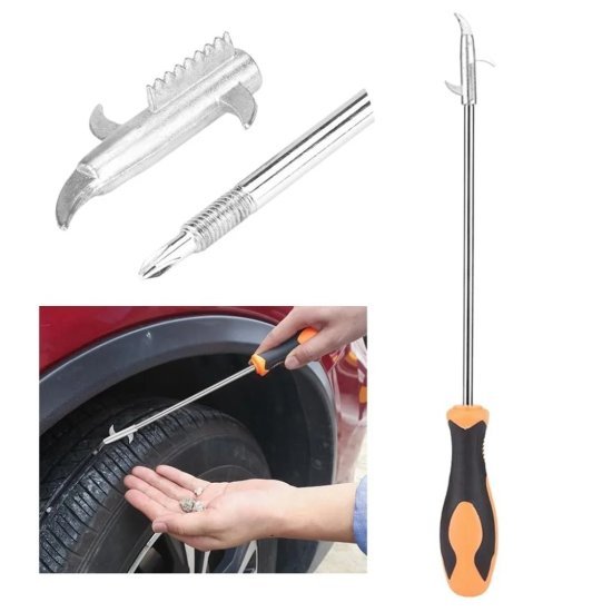 2 in 1 Tyre Tire Stones Remover Screwdriver 