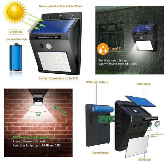 20 LED Solar Light with Motion Sensor Outdoor