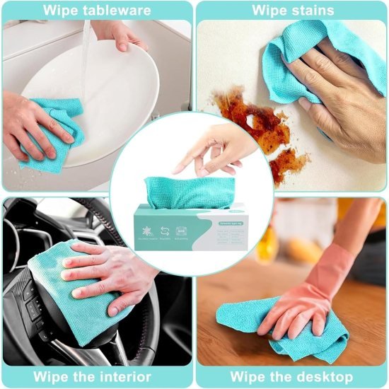 20 Pcs Microfiber Cleaning Wipes Kitchenware