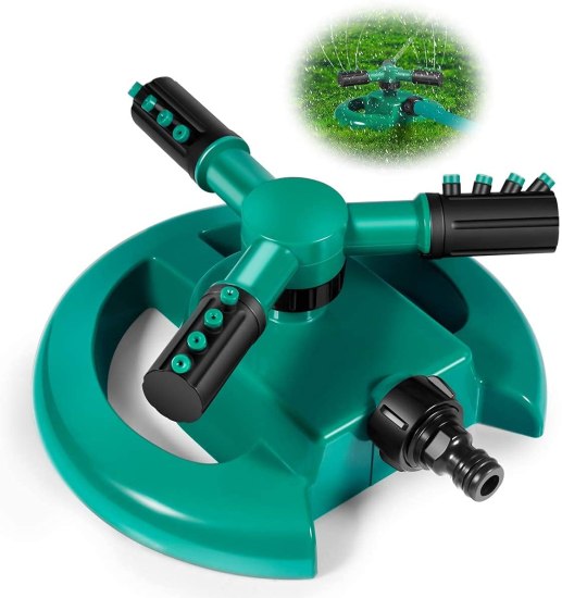 Garden Sprinkler 3  Arm Rotating  Outdoor