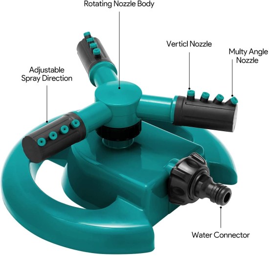 Garden Sprinkler 3  Arm Rotating  Outdoor