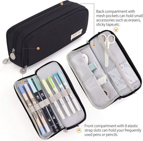 3 Compartment Pencil Pouch Office & Stationery