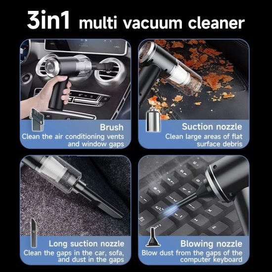 3 In 1 Portable Mini Vacuum Cleaner  Cleaning Accessories