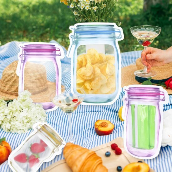 3 Pcs Food Storage Jar Zip lock Bags Kitchenware