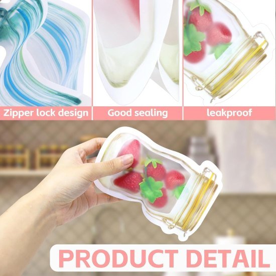 3 Pcs Food Storage Jar Zip lock Bags Kitchenware