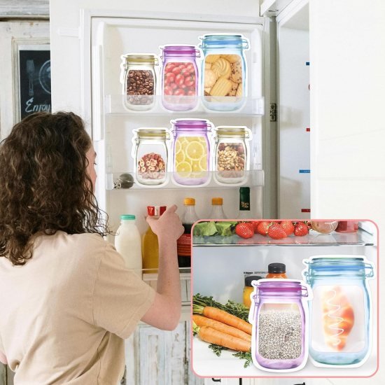 3 Pcs Food Storage Jar Zip lock Bags Kitchenware