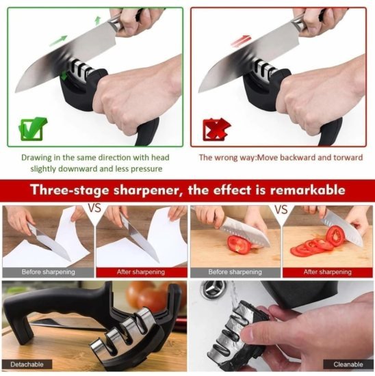 3 in 1 Knife Shapener Home & Kitchen