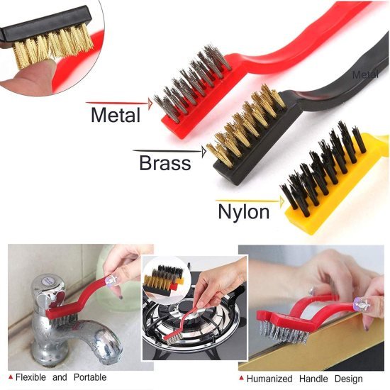 3 pcs Mini Wire Brush Home & Kitchen