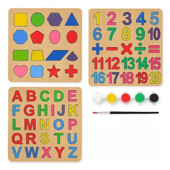 3 pcs Puzzle Set with Color Office and Stationery